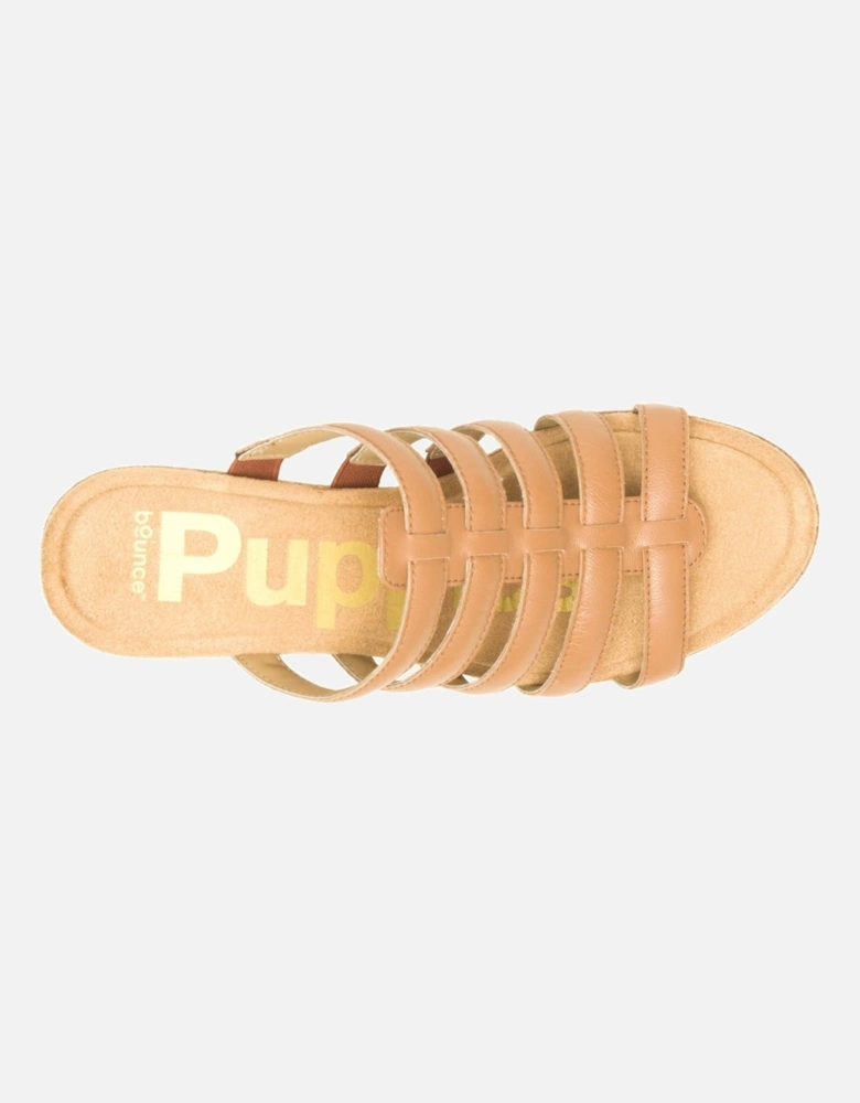 Willow Slide Leather Women's Tan Wedges