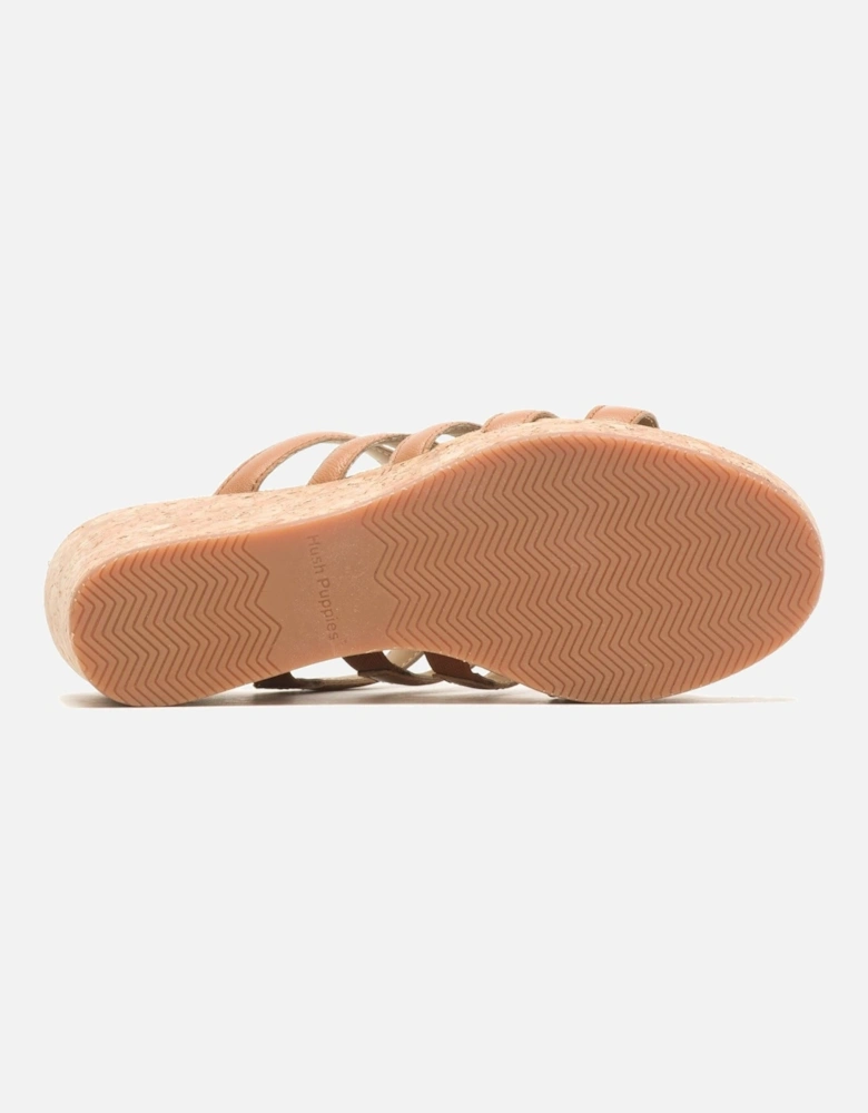 Willow Slide Leather Women's Tan Wedges