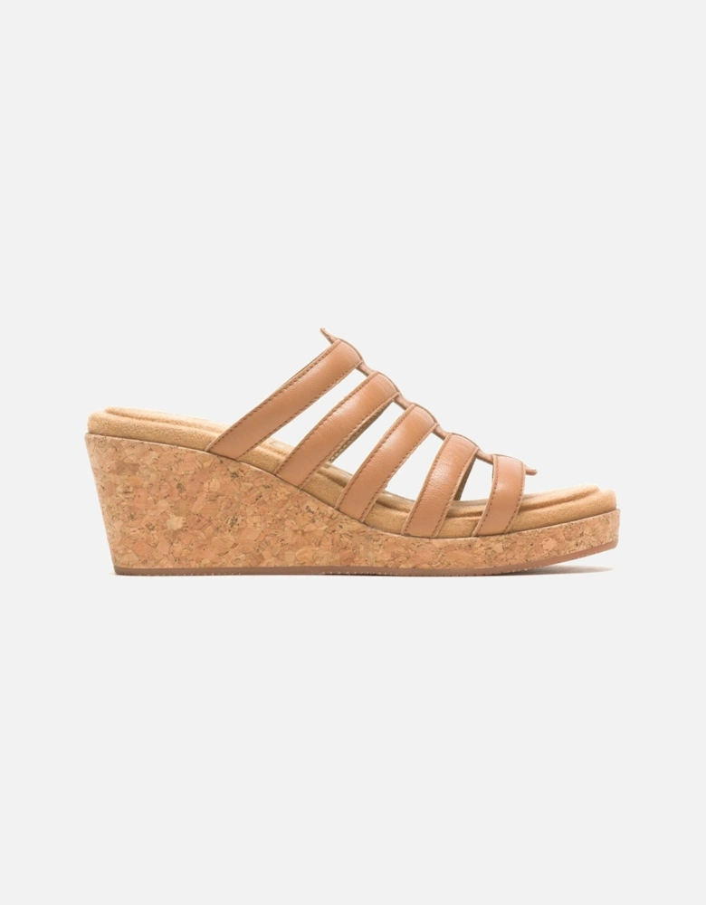 Willow Slide Leather Women's Tan Wedges