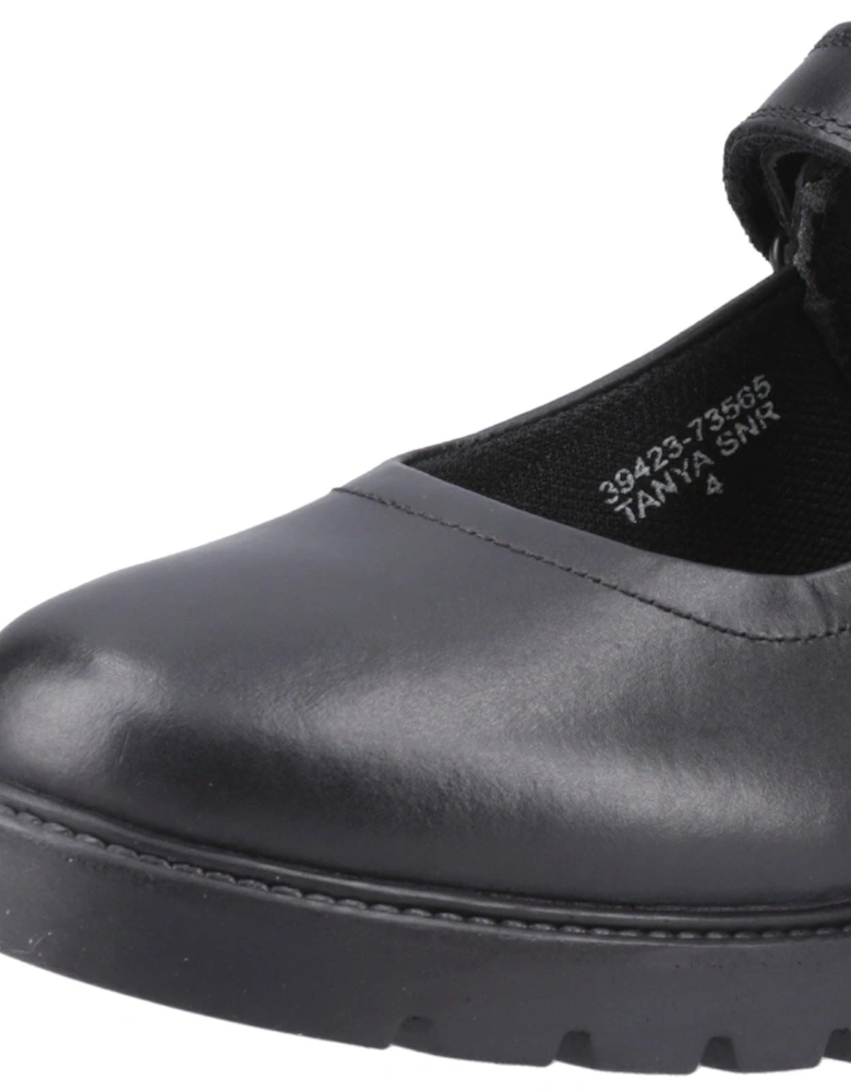 Tanya Senior Leather Girls's Black Shoes
