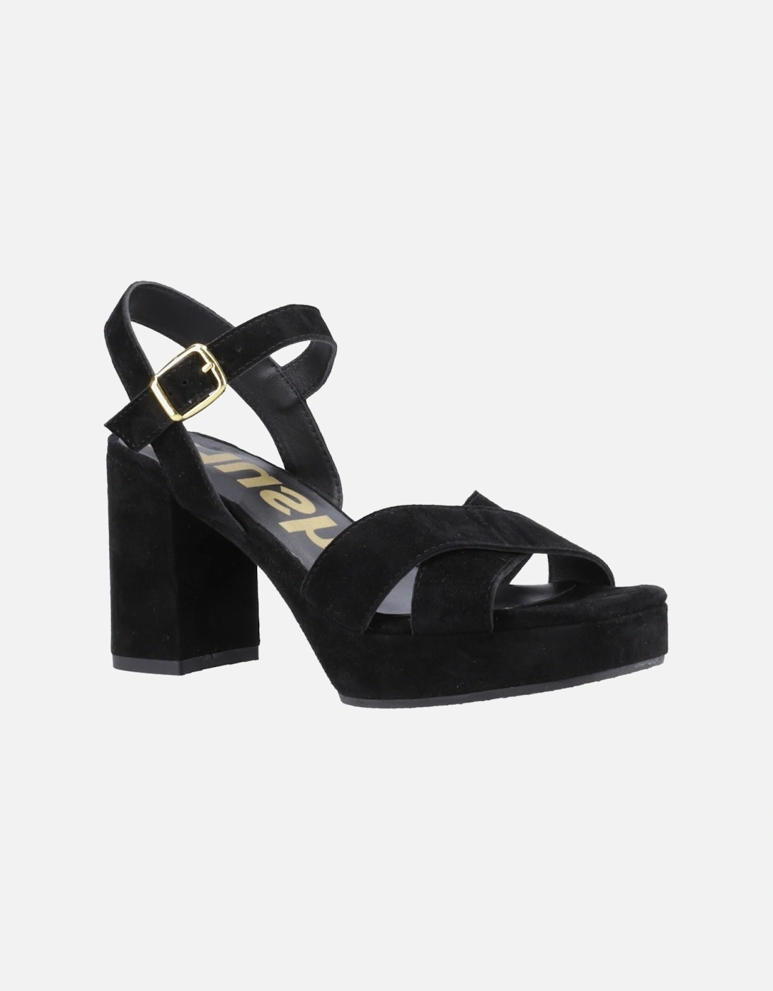 Hush Puppies Women's Black Suede Ophelia Heeled Sandals Colour: : Size 4 - Image 7