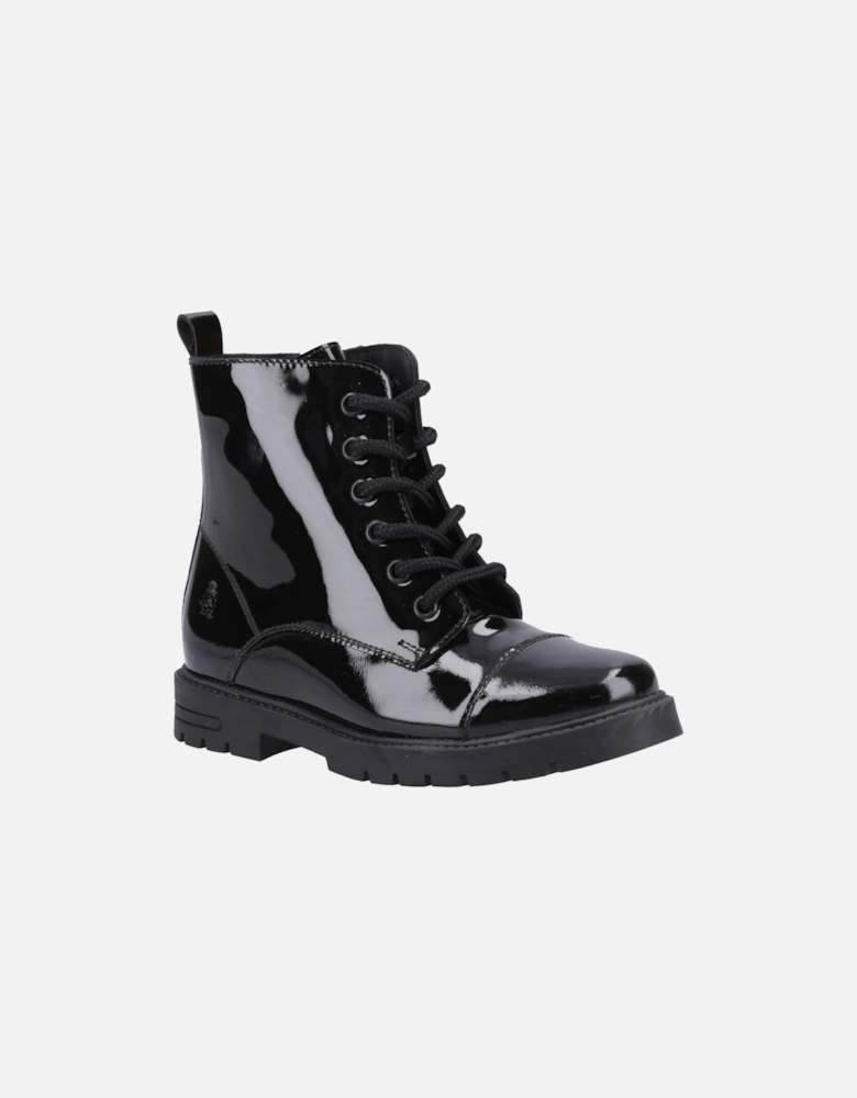 Lauren Patent Senior Leather Girls's Black Boots
