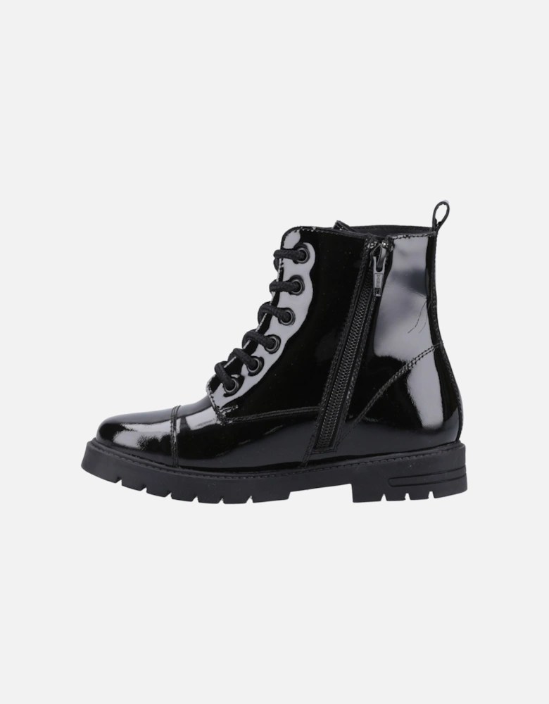 Lauren Patent Senior Leather Girls's Black Boots