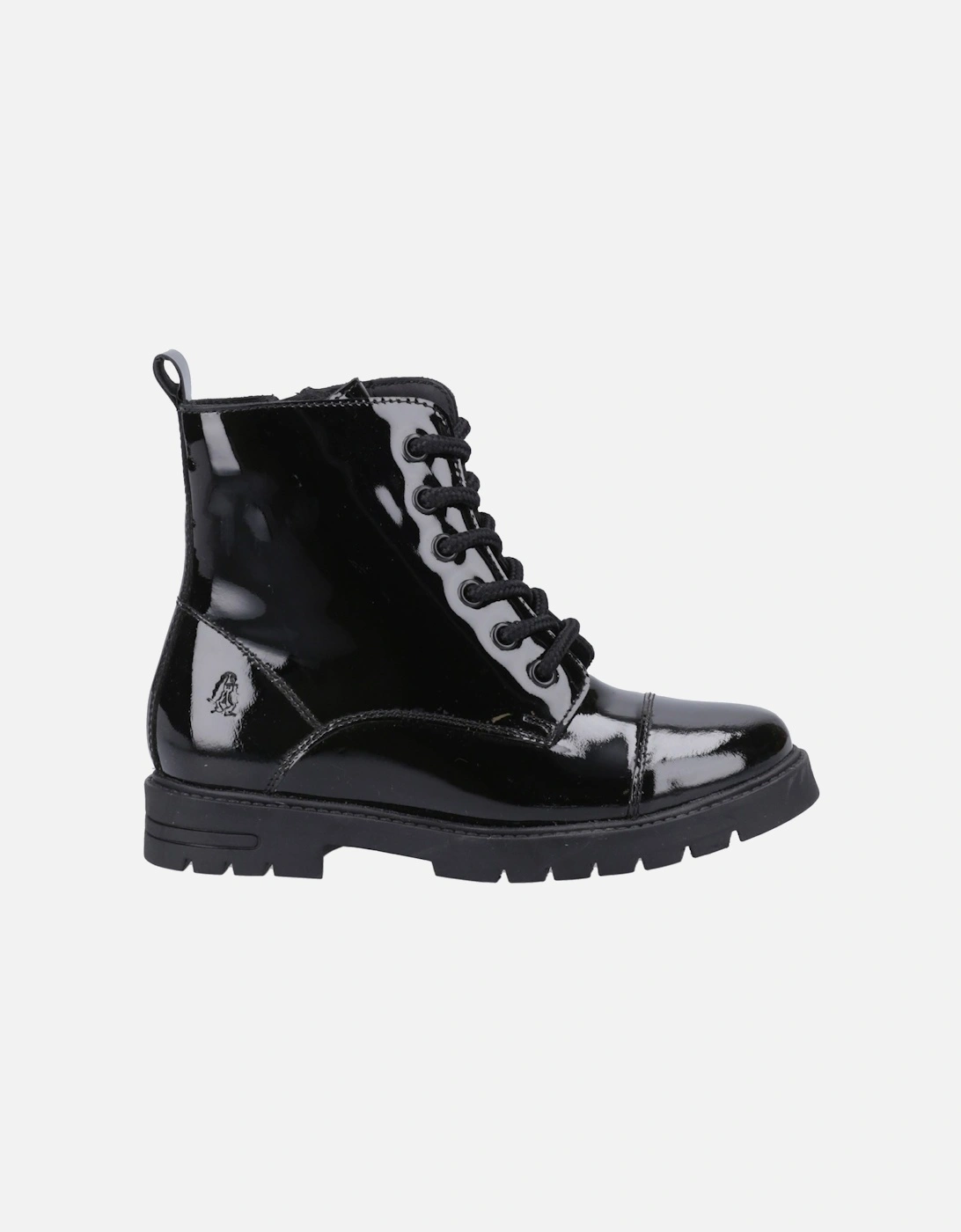 Lauren Patent Senior Leather Girls's Black Boots