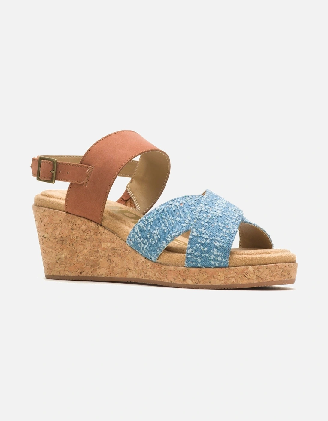 Willow X Band Suede Women's Denim Sandals, 7 of 6