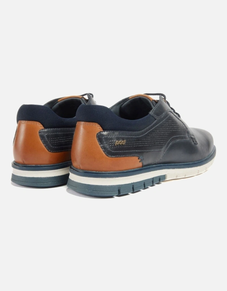 Merlin Leather Men's Navy Lace-Up Shoes