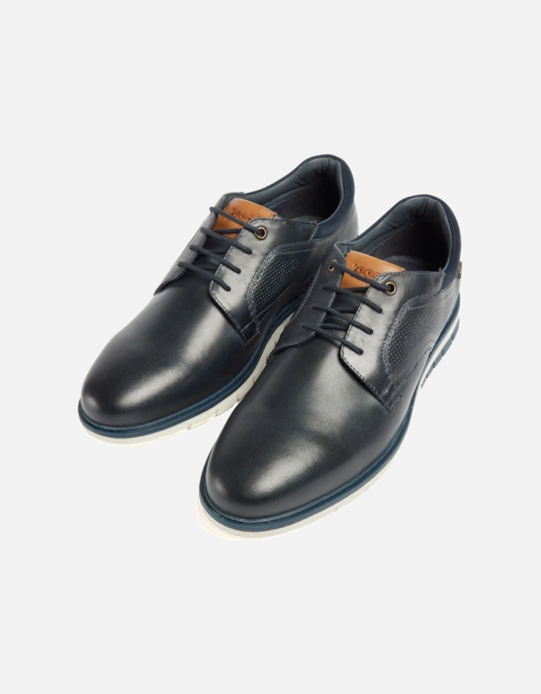 Merlin Leather Men's Navy Lace-Up Shoes