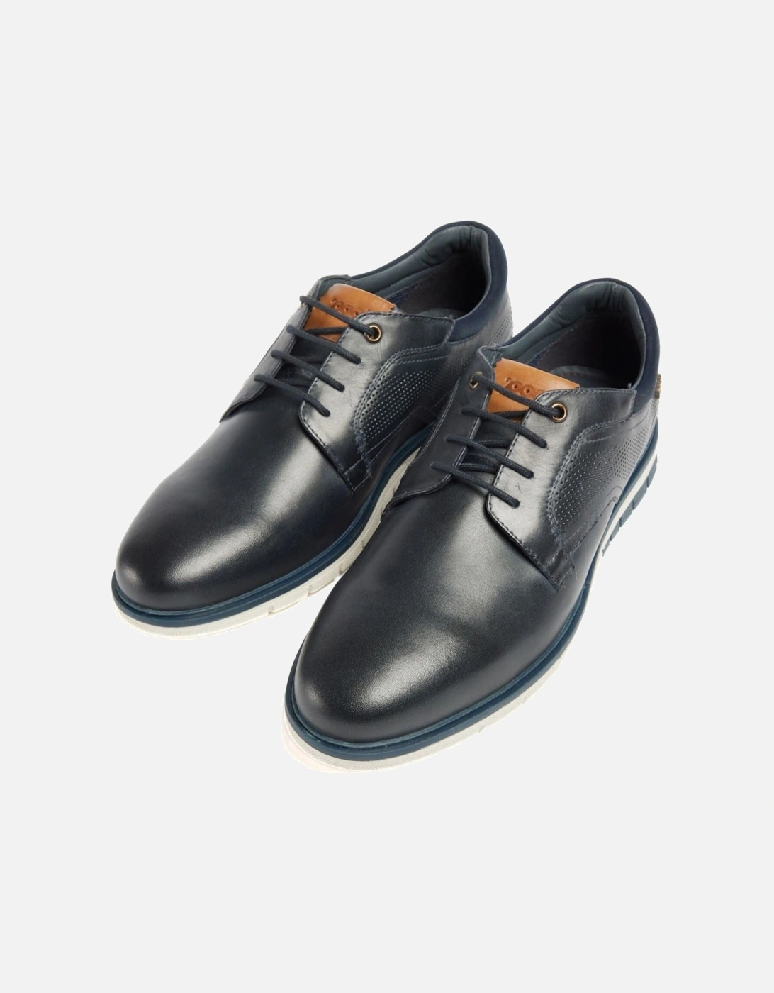 Merlin Leather Men's Navy Lace-Up Shoes
