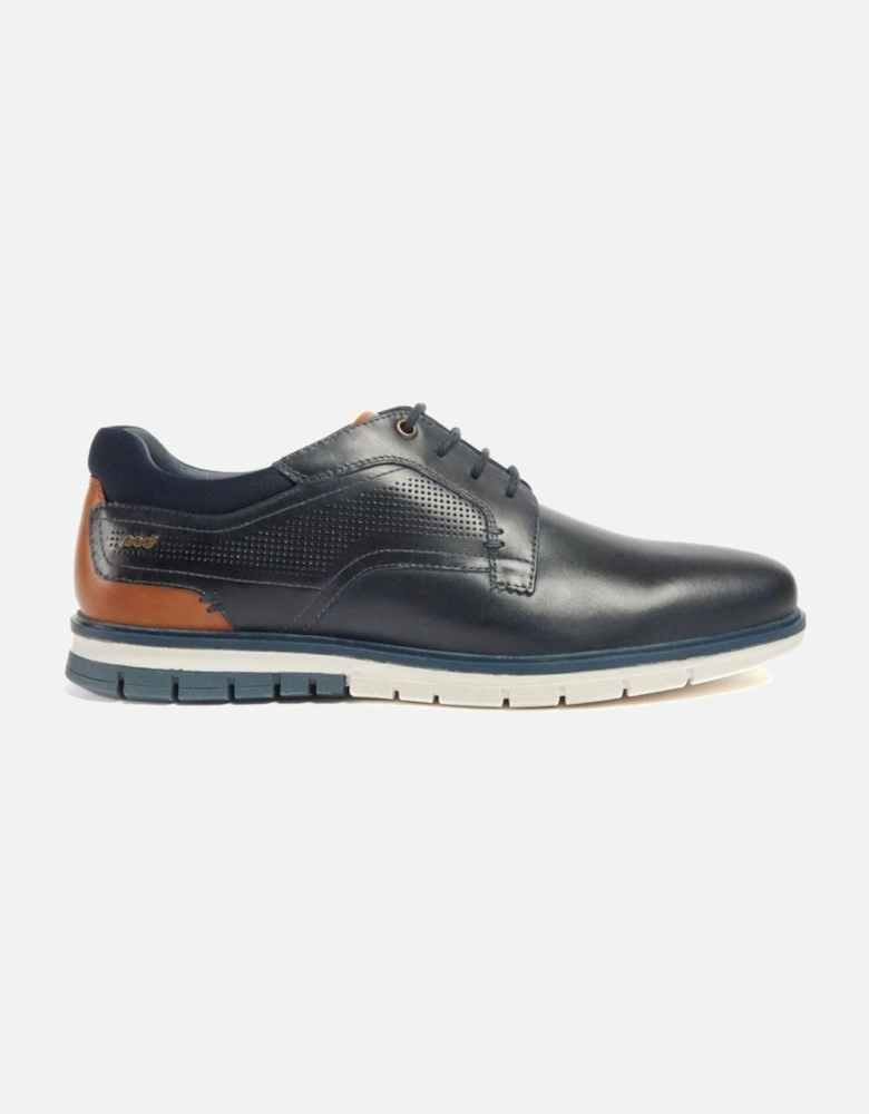 Merlin Leather Men's Navy Lace-Up Shoes