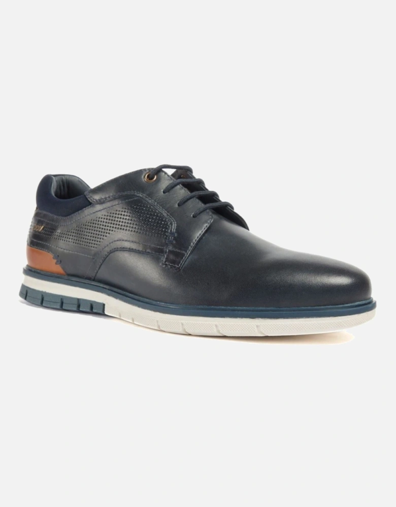 Merlin Leather Men's Navy Lace-Up Shoes