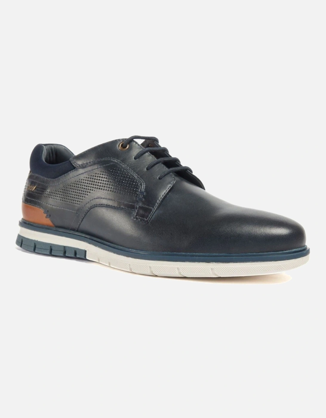Merlin Leather Men's Navy Lace-Up Shoes, 6 of 5