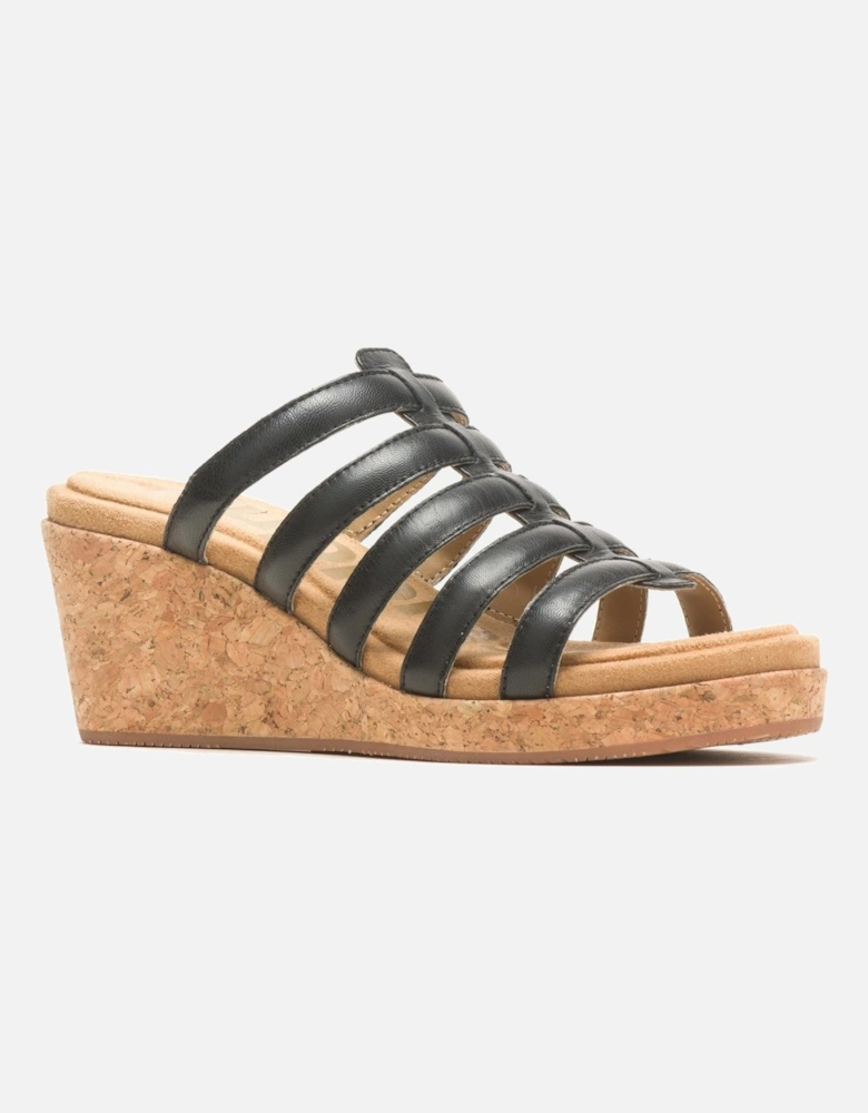 Willow Slide Leather Women's Black Wedges