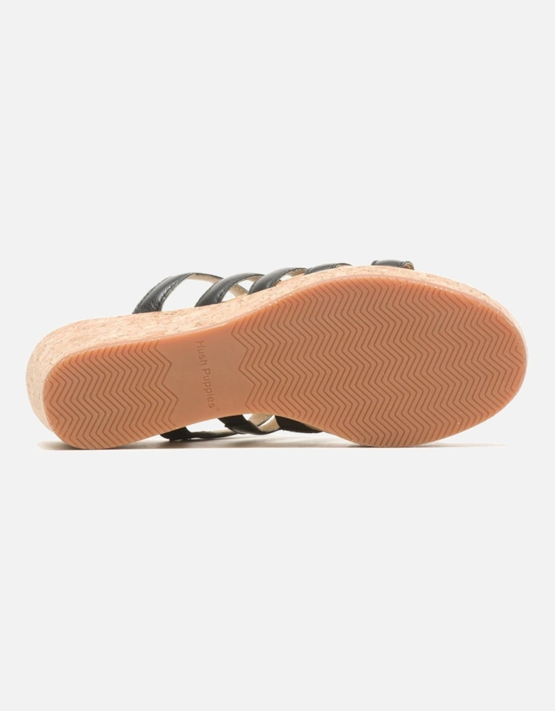 Willow Slide Leather Women's Black Wedges