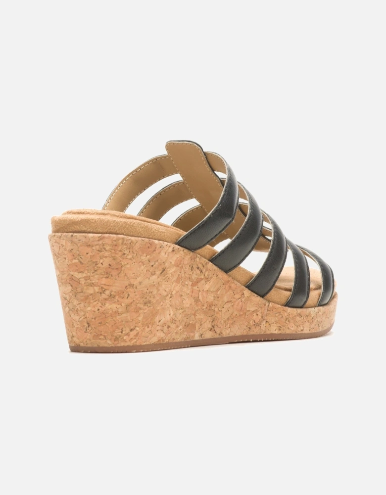 Willow Slide Leather Women's Black Wedges