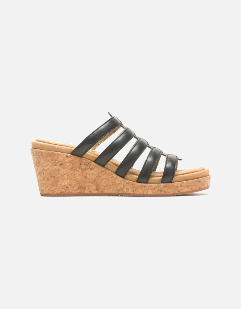Willow Slide Leather Women's Black Wedges