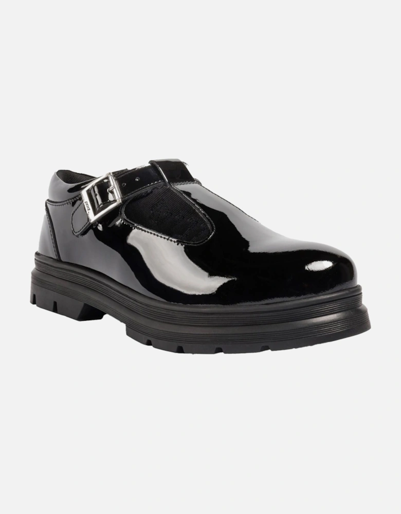 Emilie Faux Leather Girls's Black Patent Loafers