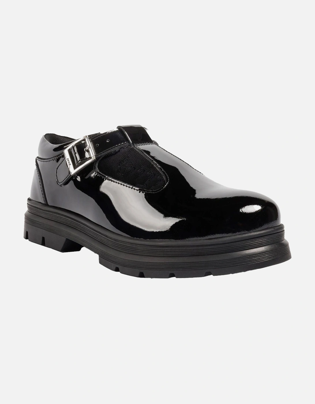 Emilie Faux Leather Girls's Black Patent Loafers, 7 of 6