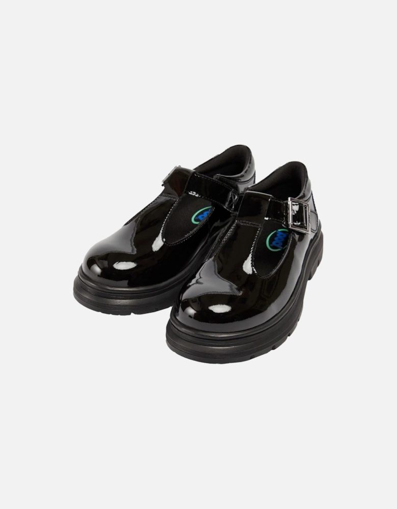 Emilie Faux Leather Girls's Black Patent Loafers