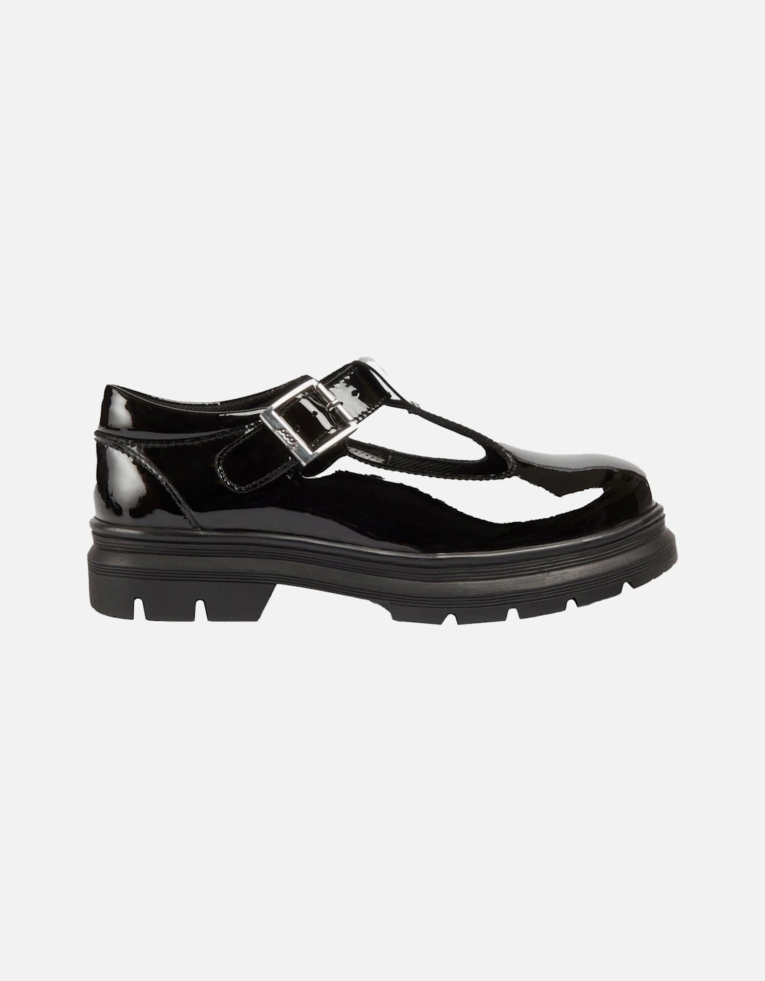 Emilie Faux Leather Girls's Black Patent Loafers