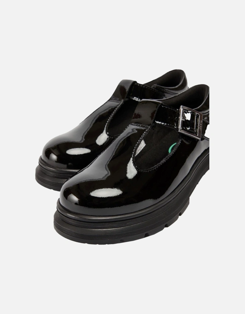 Emilie Faux Leather Girls's Black Patent Loafers