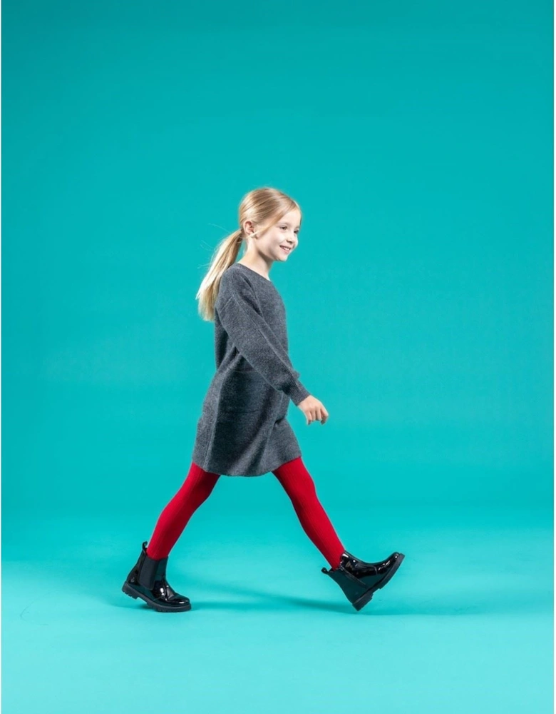 Laura Patent JNR Leather Girls's Black Boots