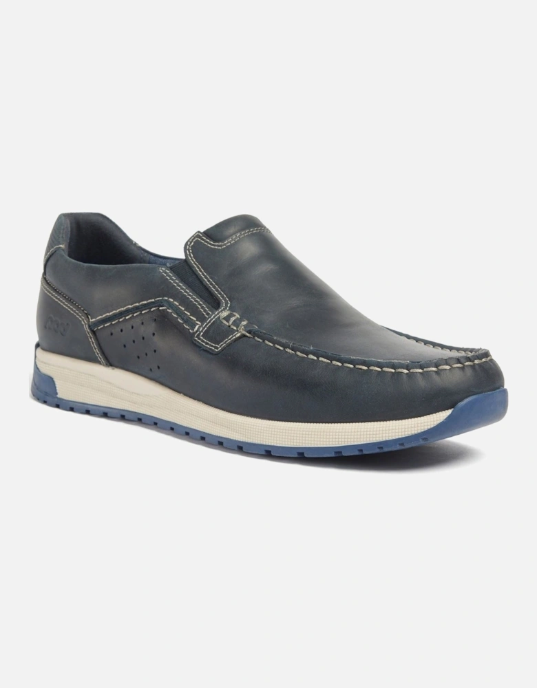 Sean Leather Men's Navy Boat Shoes