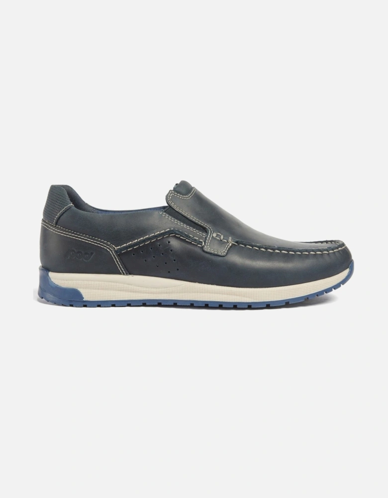Sean Leather Men's Navy Boat Shoes