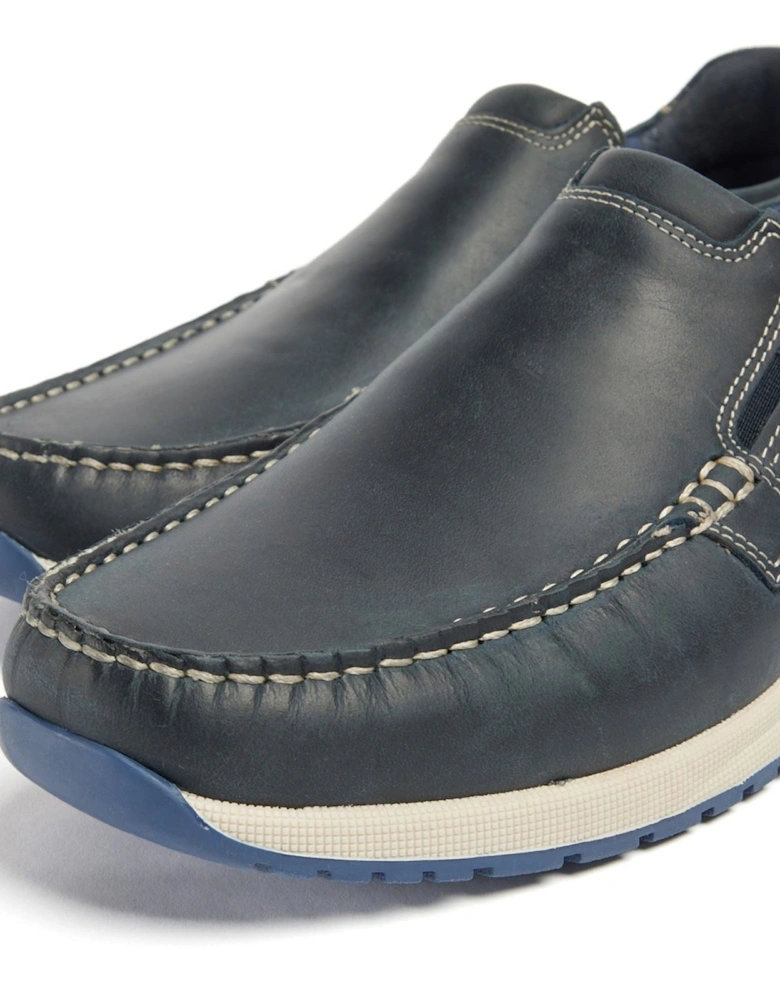 Sean Leather Men's Navy Boat Shoes