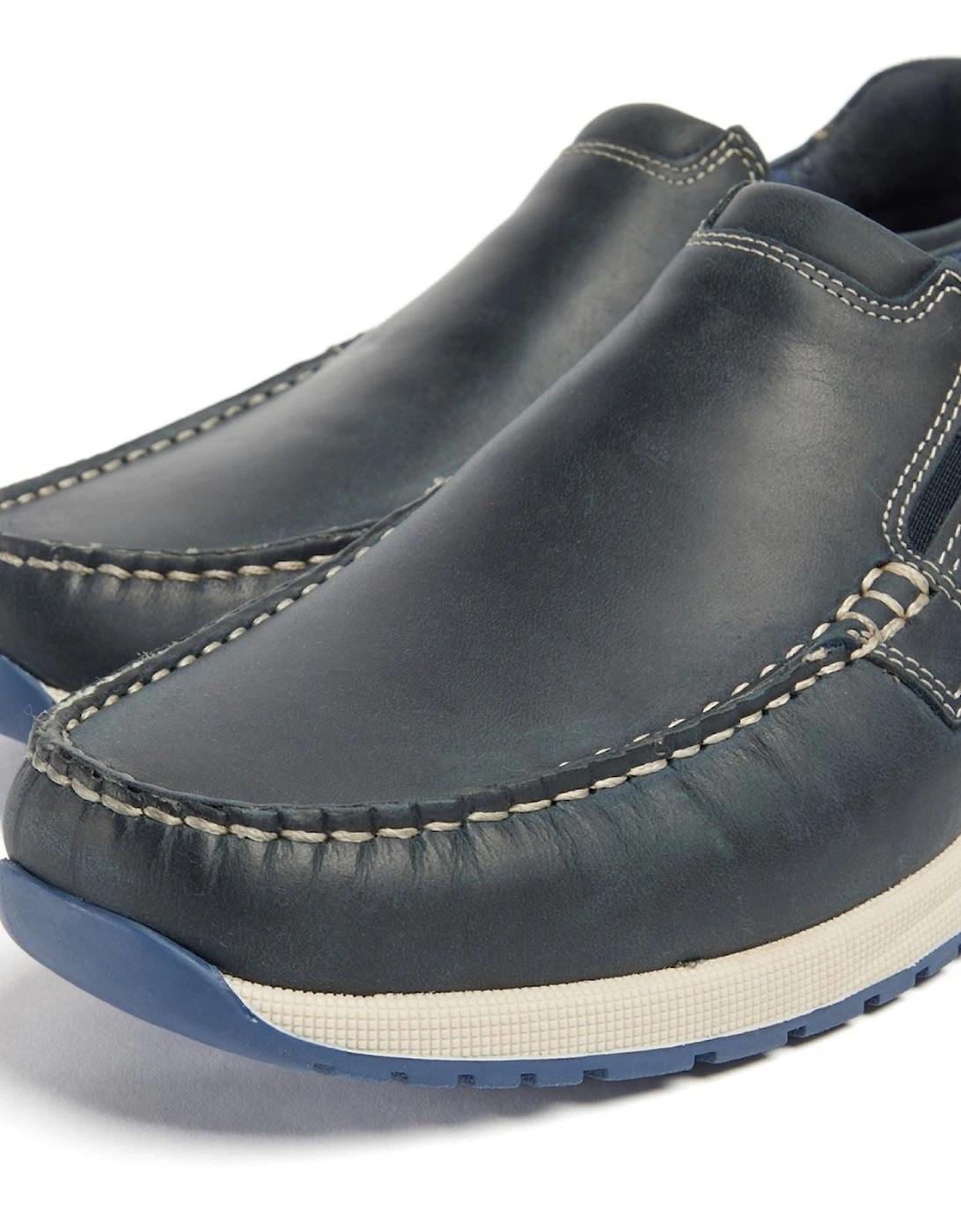 Sean Leather Men's Navy Boat Shoes