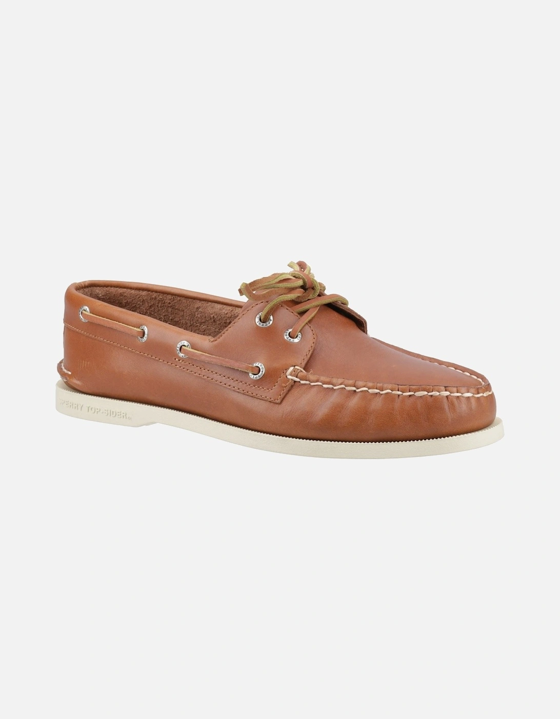 Sperry Authentic 2 Eye Leather Men's Tan Boat Shoes, 10 of 9