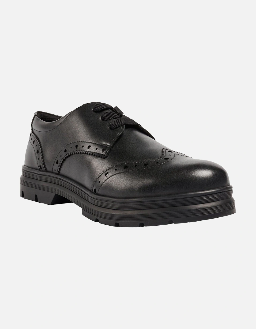 Fiona Leather Girls's Black Brogues, 8 of 7