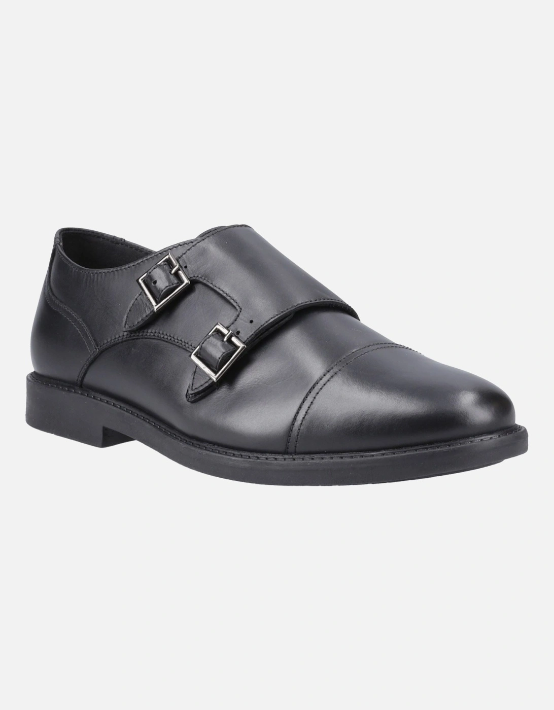 Hush Puppies Boy's Hush Puppies Tim Monk Leather Youth Black Shoes