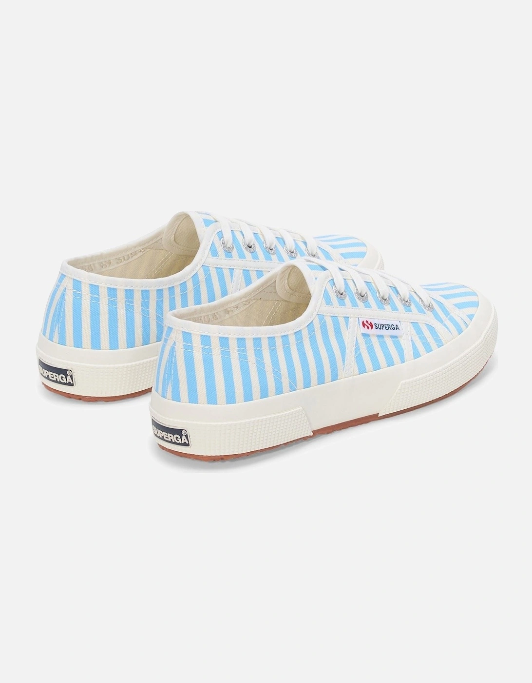 2750 Stripes Print Cotton Women's Off White/Azure Trainers