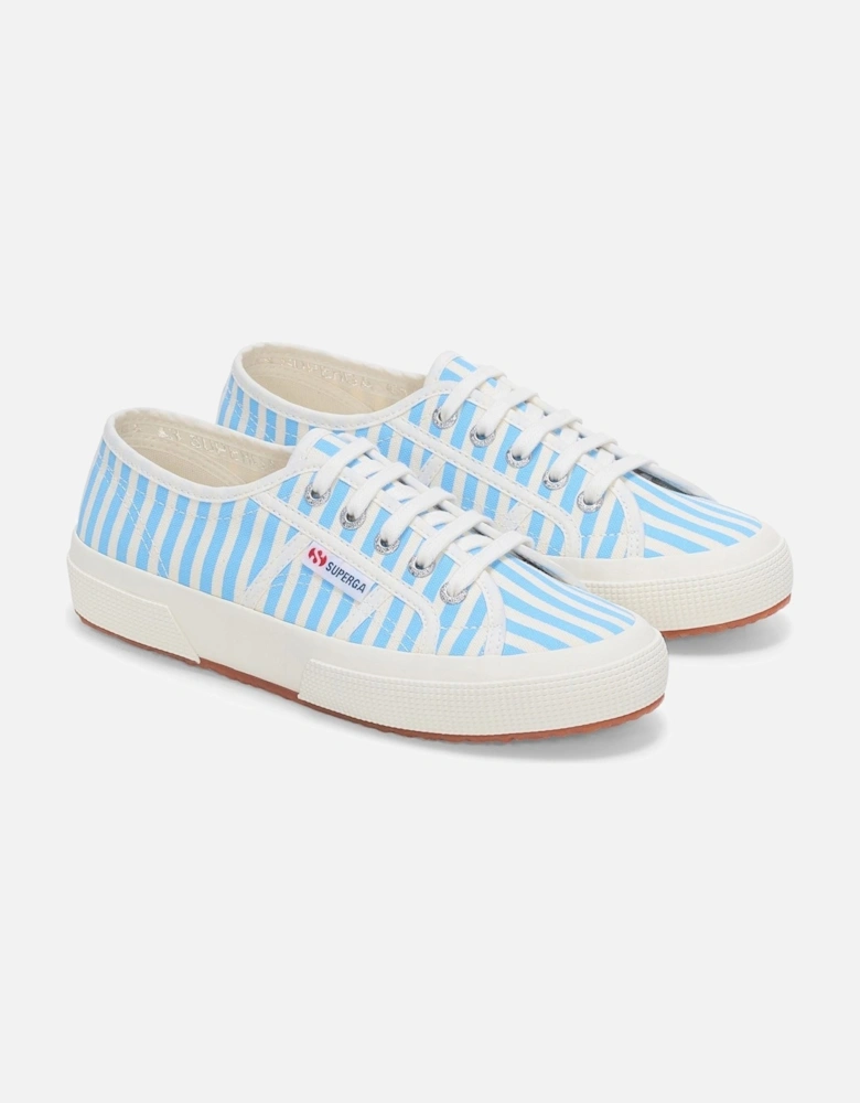 2750 Stripes Print Cotton Women's Off White/Azure Trainers