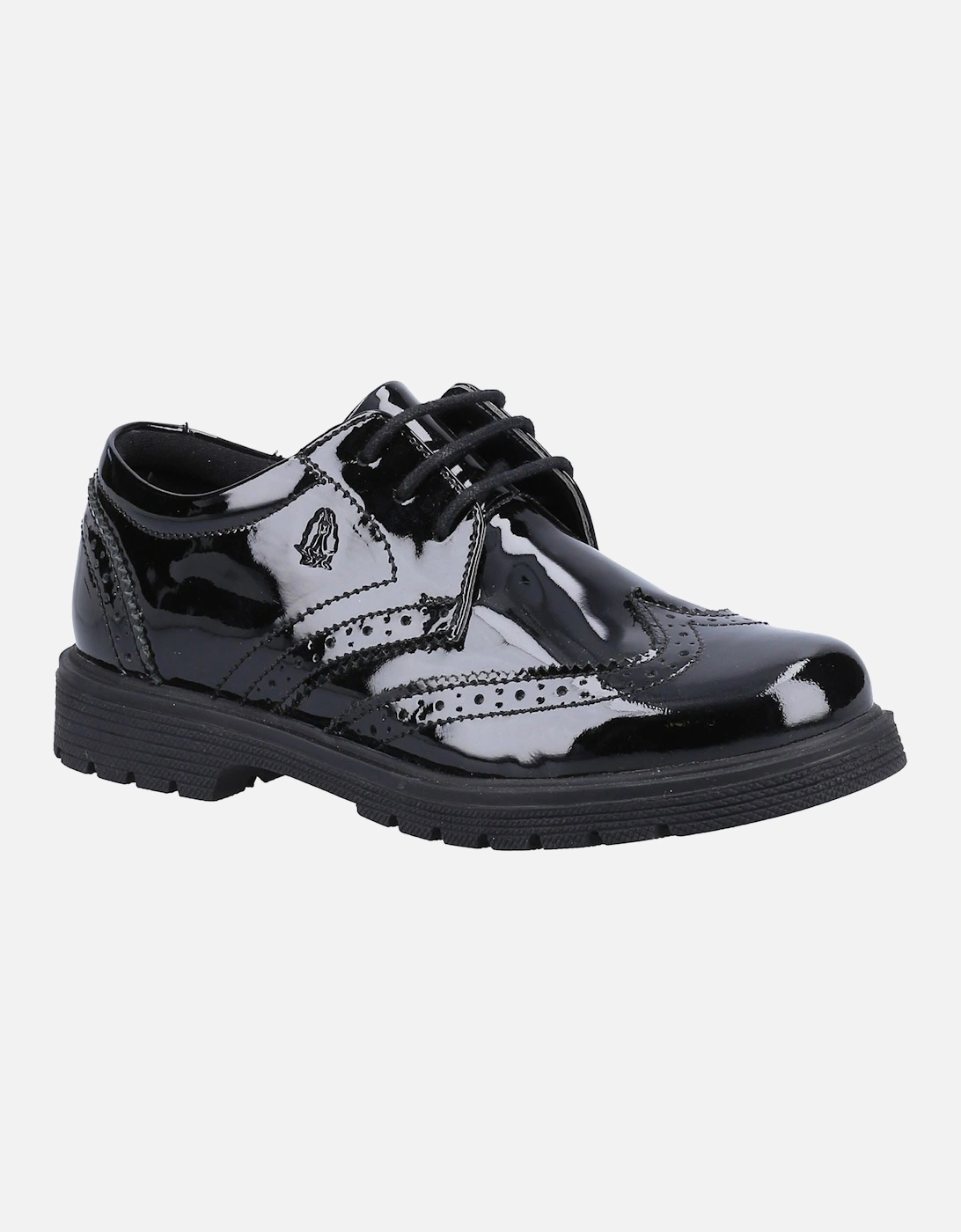 Hush Puppies Girl's Hush Puppies Sally Patent Leather Junior Black Brogues