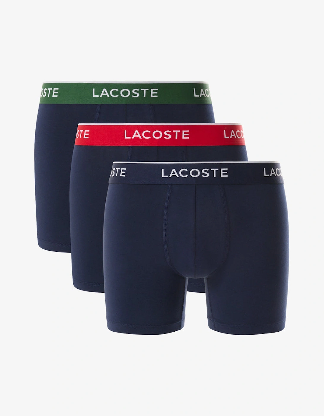 3-Pack Stretch Cotton Boxer Briefs, Navy/Green/Red, 2 of 1