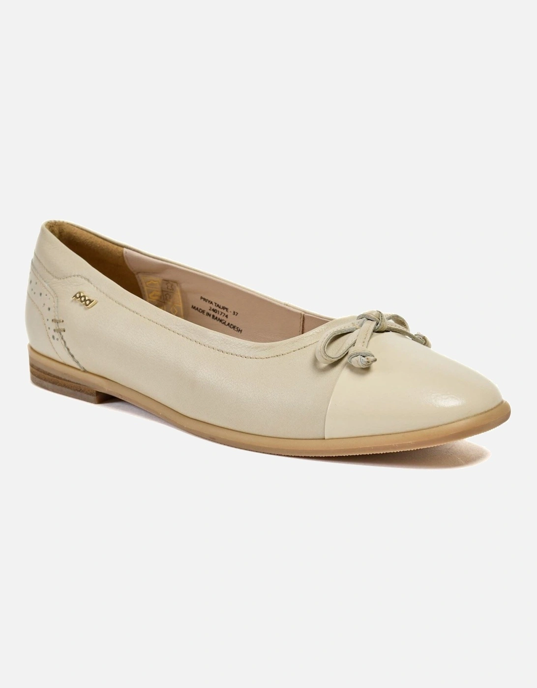 Priya Leather Women's Taupe Flats, 6 of 5