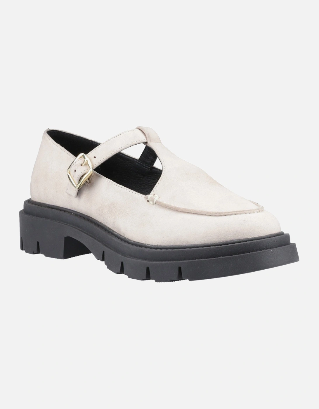 Hush Puppies Women's Hush Puppies Nella T-Bar Suede Women's Cream Shoes