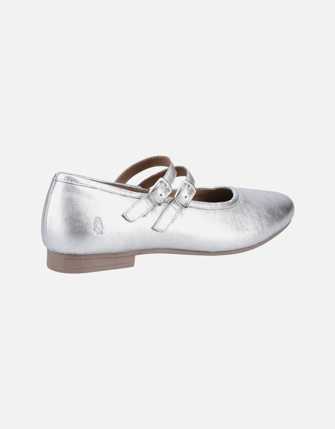 Nancy Mary Jane Leather Women's Silver Flats