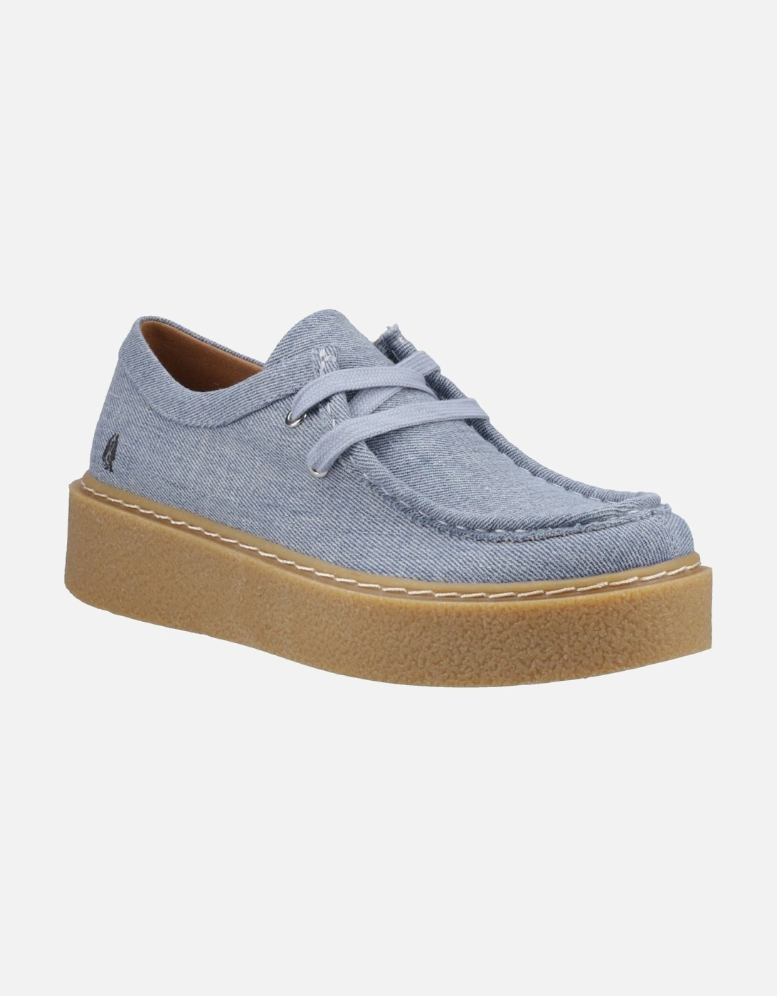 Hush Puppies Women's Blue Bridie Textile Textile Denim Moccasins Shoes - Size 7
