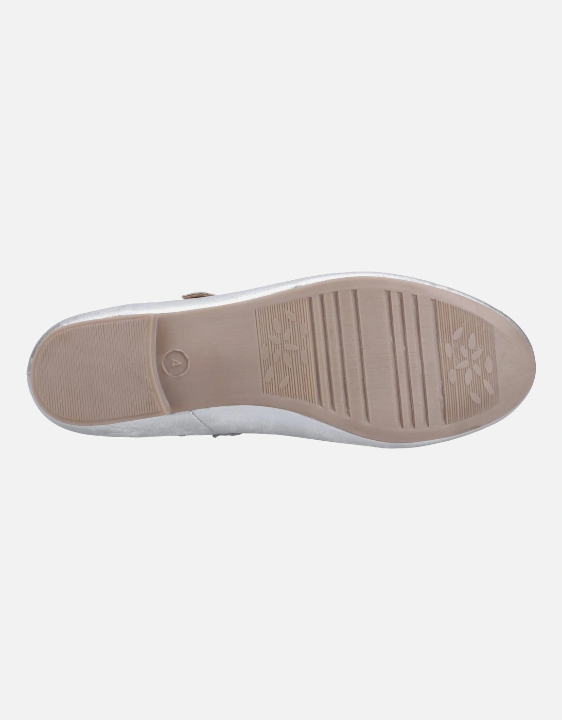 Nancy Mary Jane Leather Women's Silver Flats
