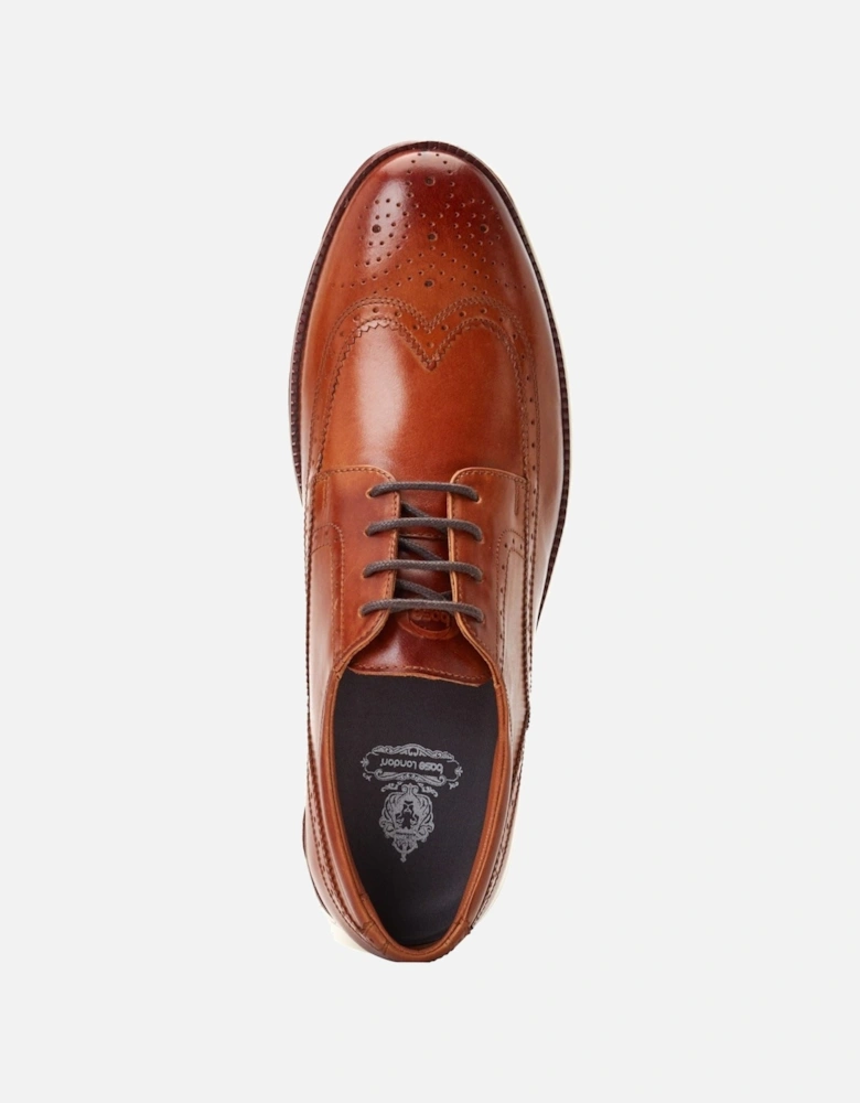 London Flight Leather Men's Burnt Tan Brogues Shoes
