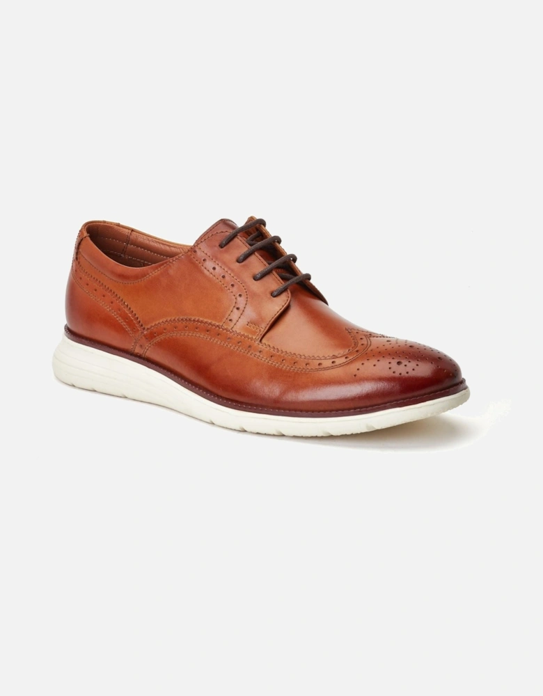 London Flight Leather Men's Burnt Tan Brogues Shoes