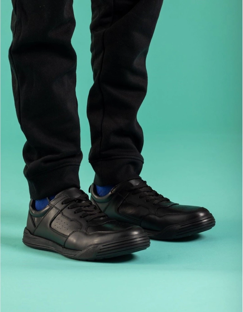Shane Senior Leather Boys's Black Lace-Up Shoes