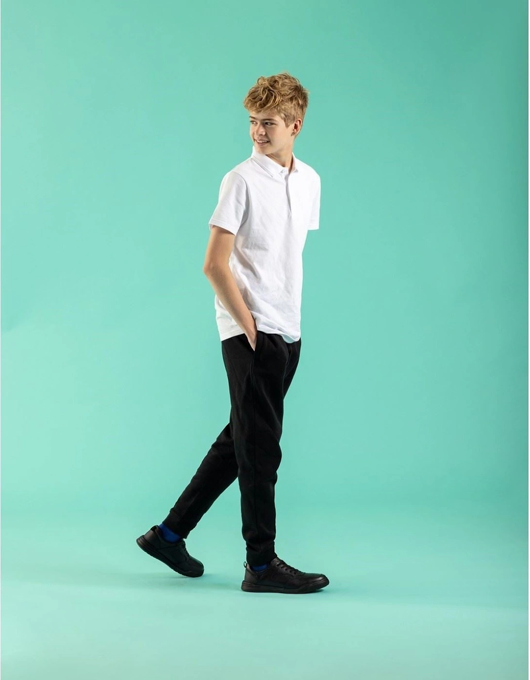 Shane Senior Leather Boys's Black Lace-Up Shoes