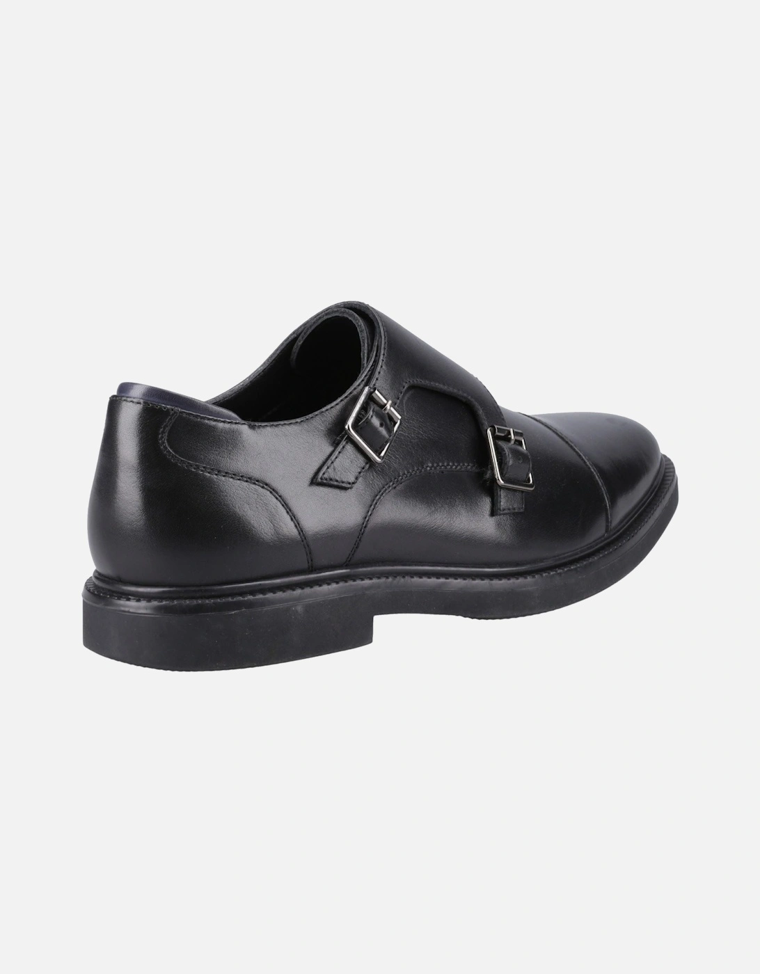 Kane Leather Men's Black Double Monk Shoes