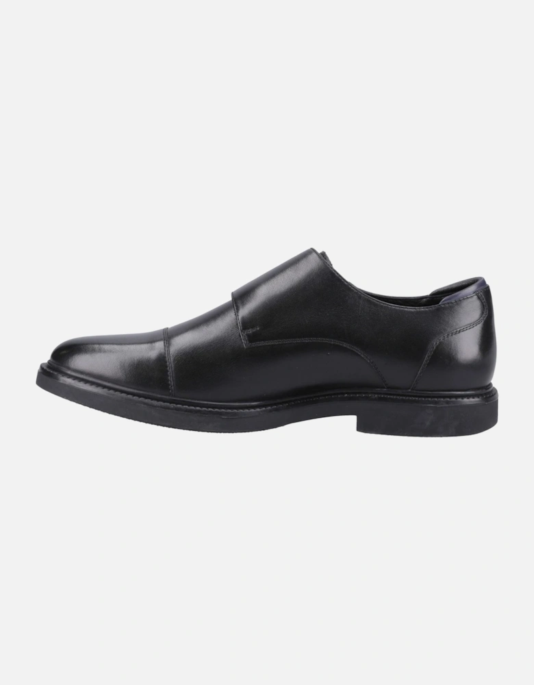 Kane Leather Men's Black Double Monk Shoes