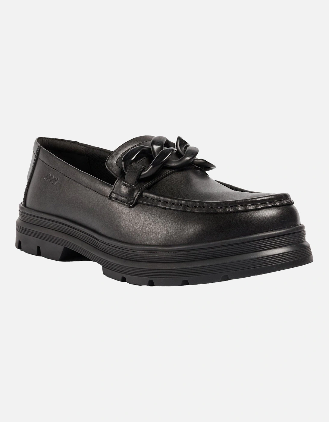 Mina Leather Girls's Black Loafers, 9 of 8