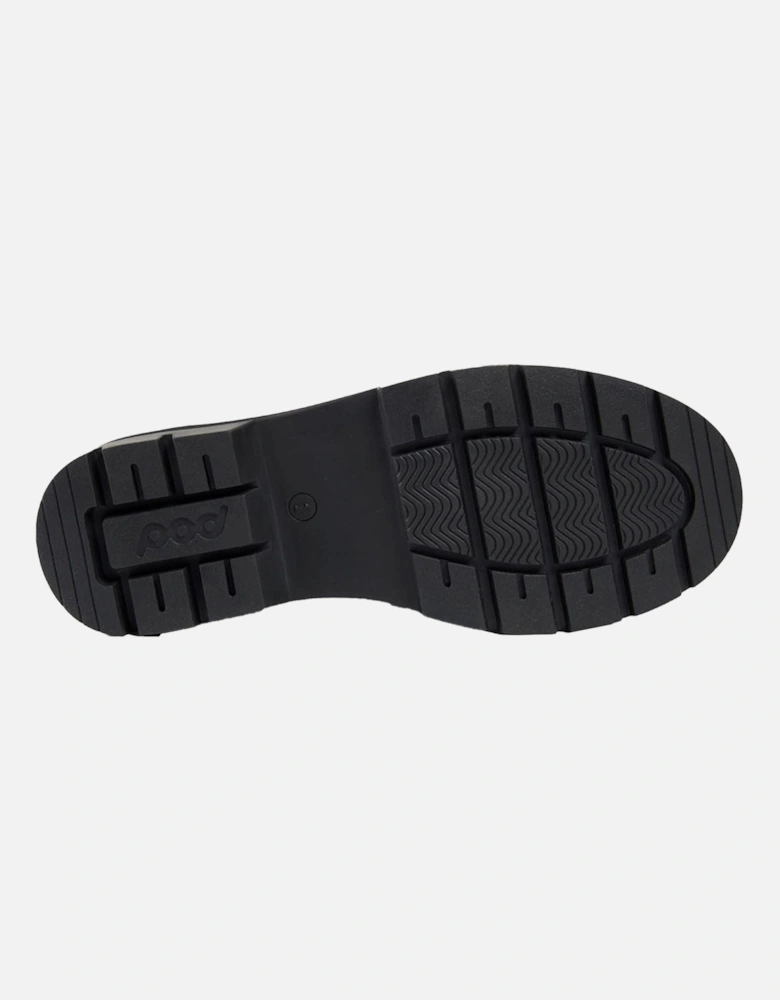 Mina Leather Girls's Black Loafers