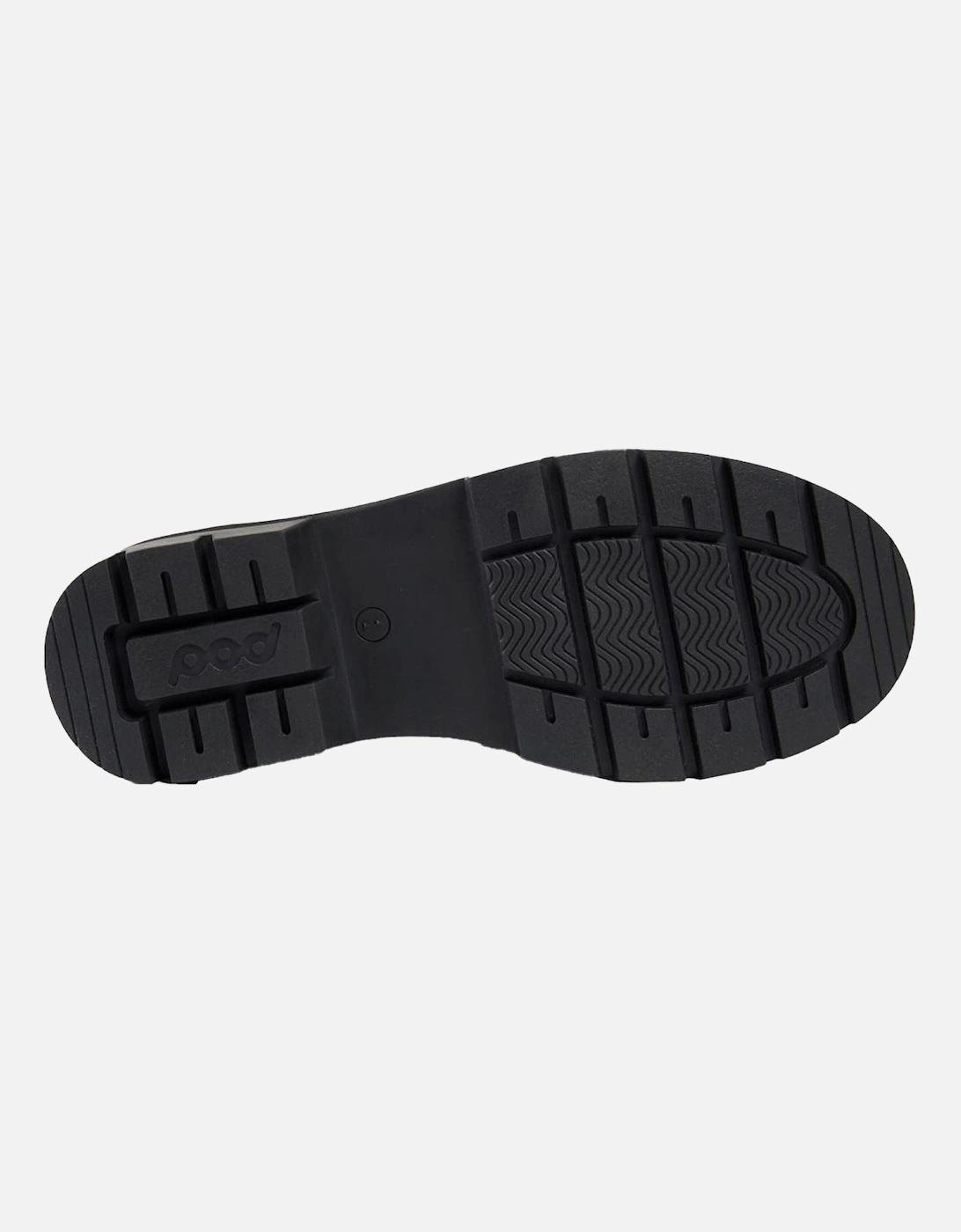 Mina Leather Girls's Black Loafers